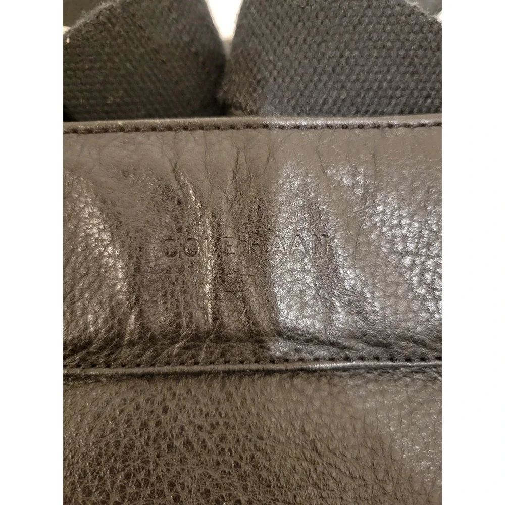 Cole Haan‎ Wayland Black Pebbled Leather Laptop Messenger Bag Satchel Corporate